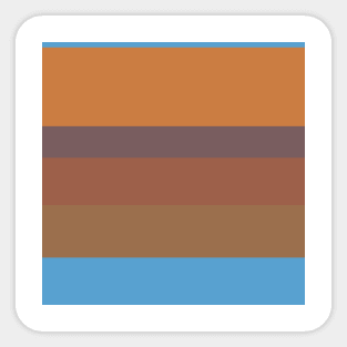 A fascinating harmony of Faded Blue, Dirt, Dark Taupe, Earth and Dull Orange stripes. Sticker